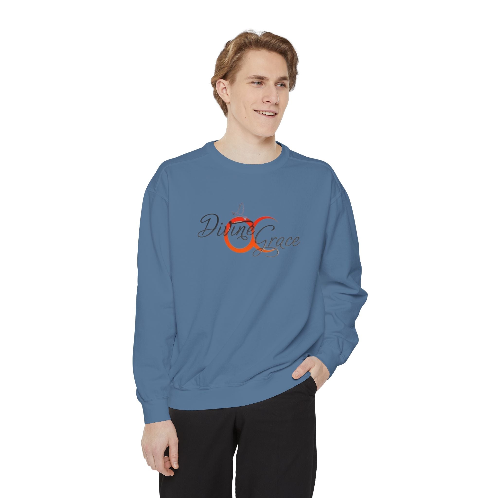 Unisex Garment-Sweatshirt - "Divine Grace" Design with QR Code - Perfect for Casual Wear and Spiritual Gatherings