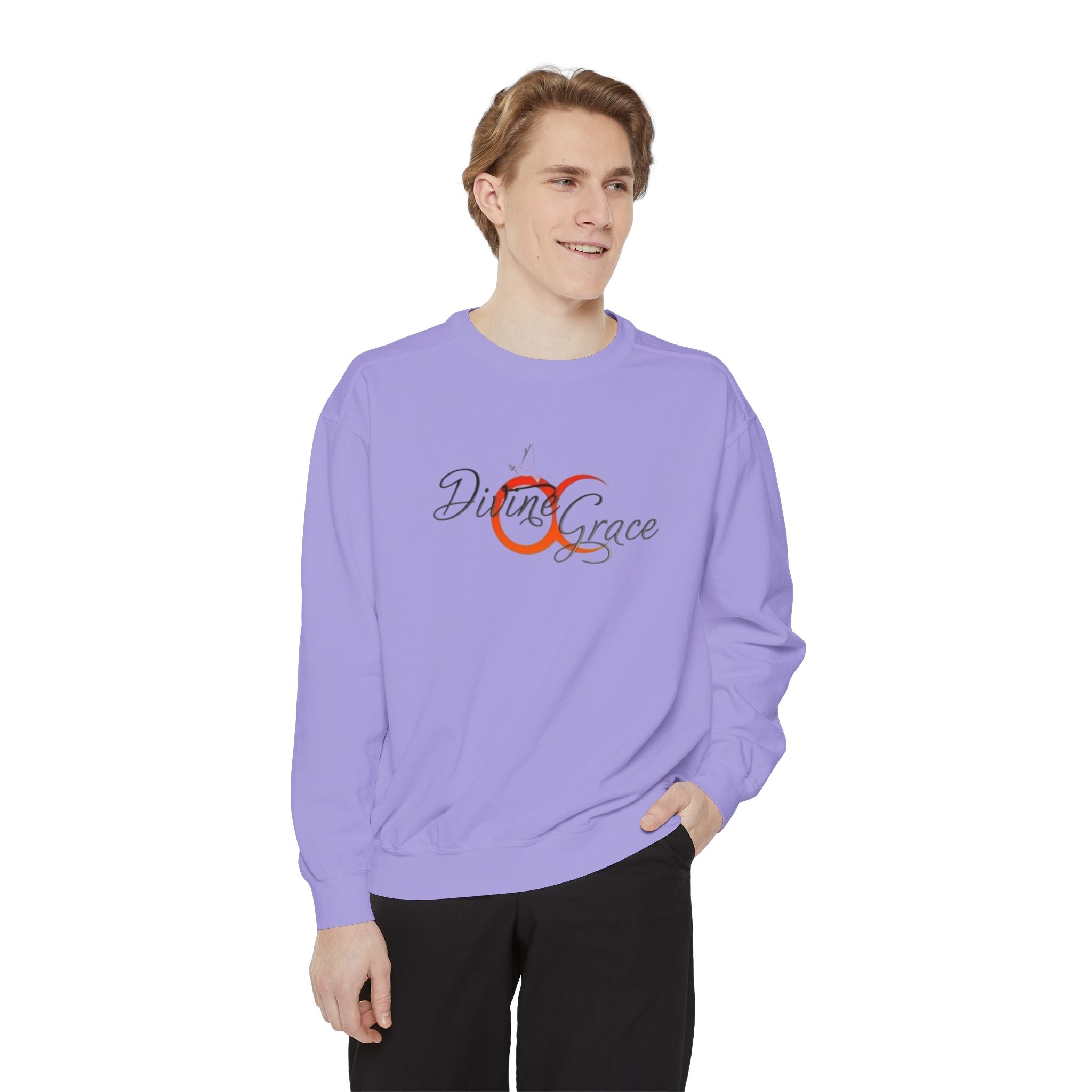 Unisex Garment-Sweatshirt - "Divine Grace" Design with QR Code - Perfect for Casual Wear and Spiritual Gatherings