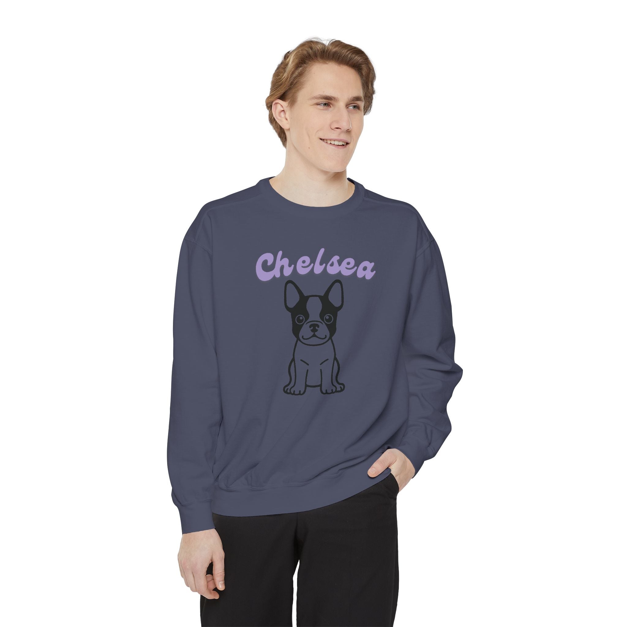Customized Boston Terrier Unisex Garment-Dyed Sweatshirt