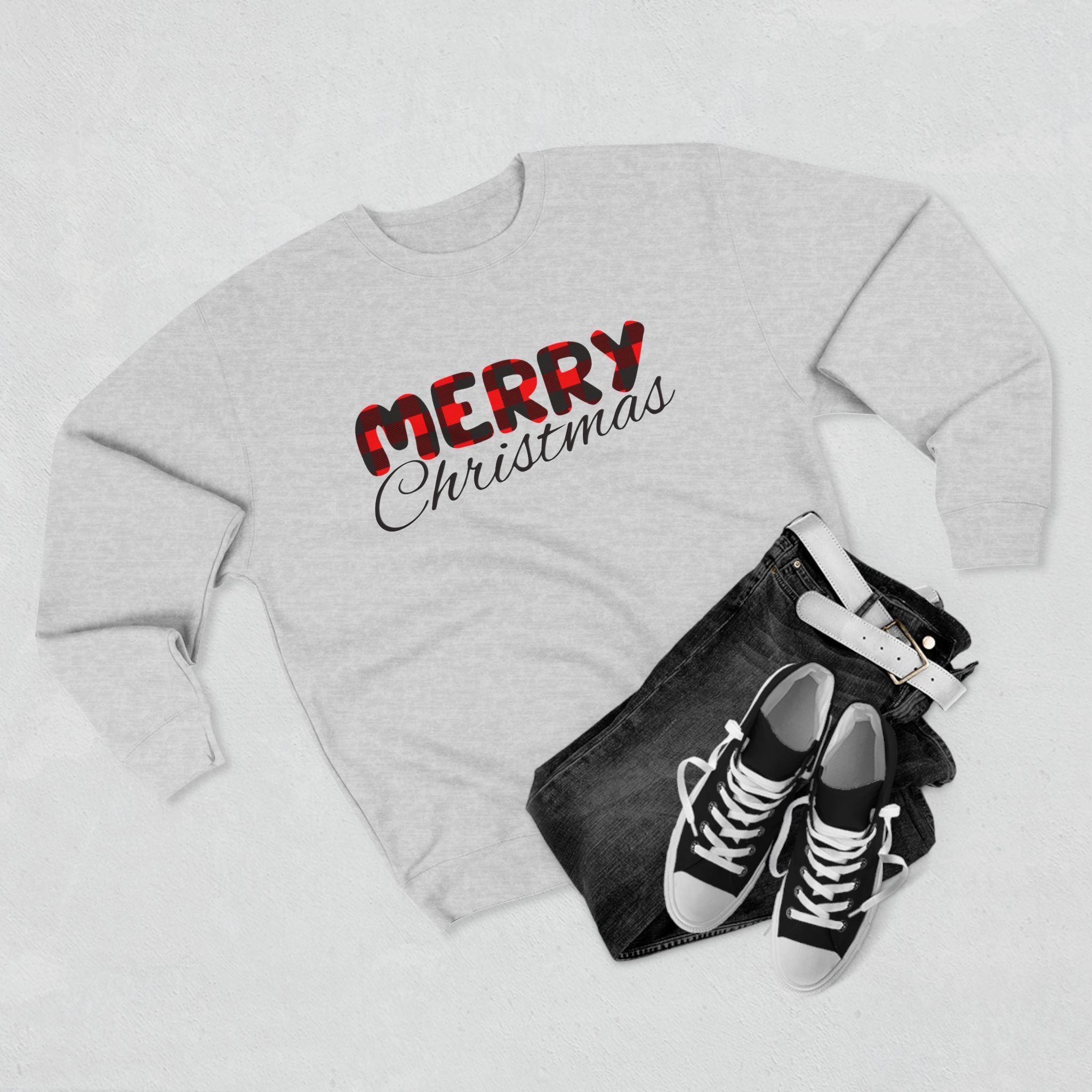 Merry Christmas- Cowhide Crewneck Sweatshirt