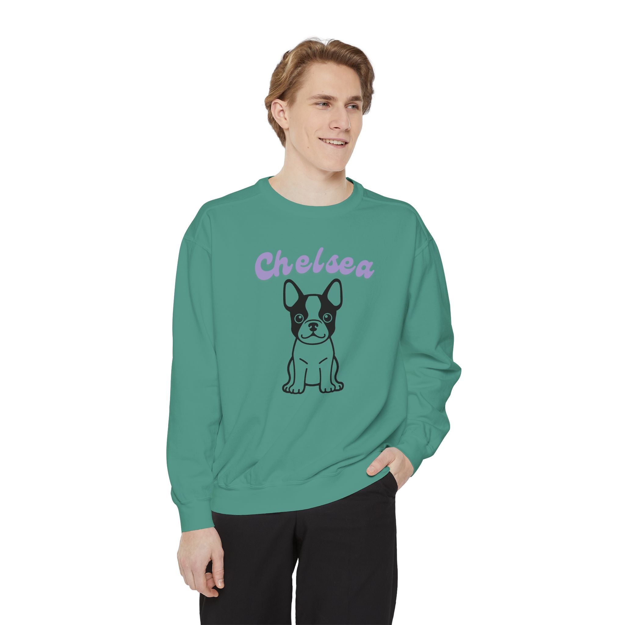 Customized Boston Terrier Unisex Garment-Dyed Sweatshirt