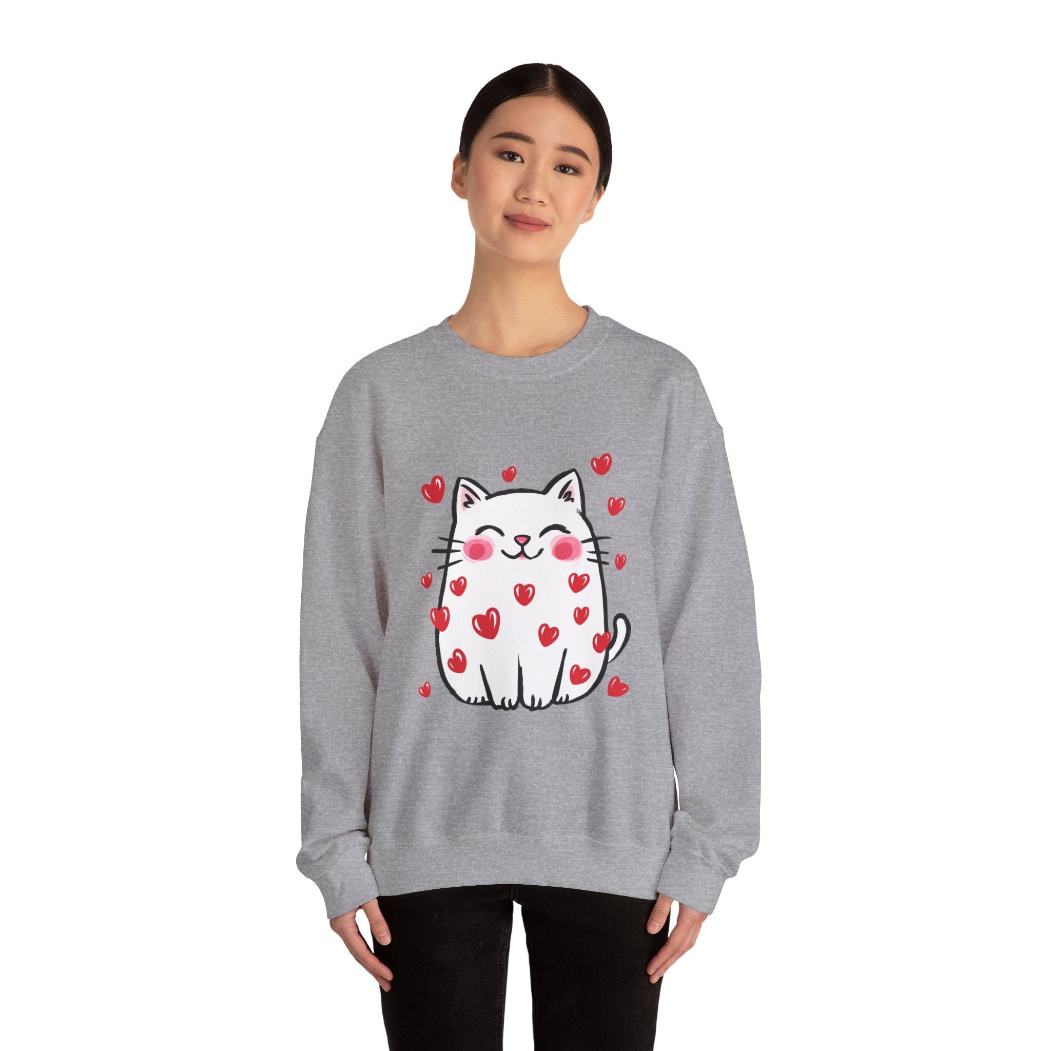 Cats Hearts Sweatshirt Unisex