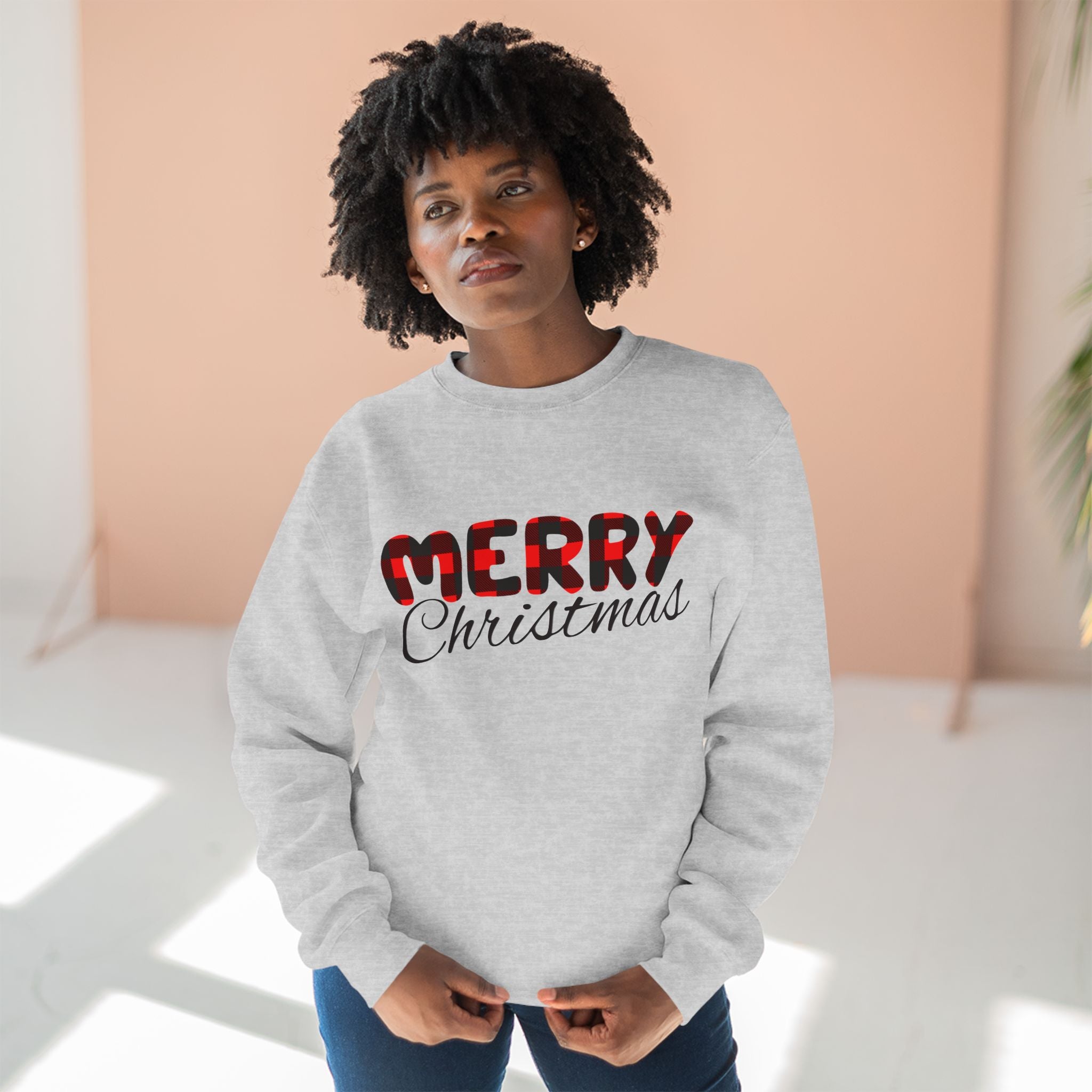 Merry Christmas- Cowhide Crewneck Sweatshirt