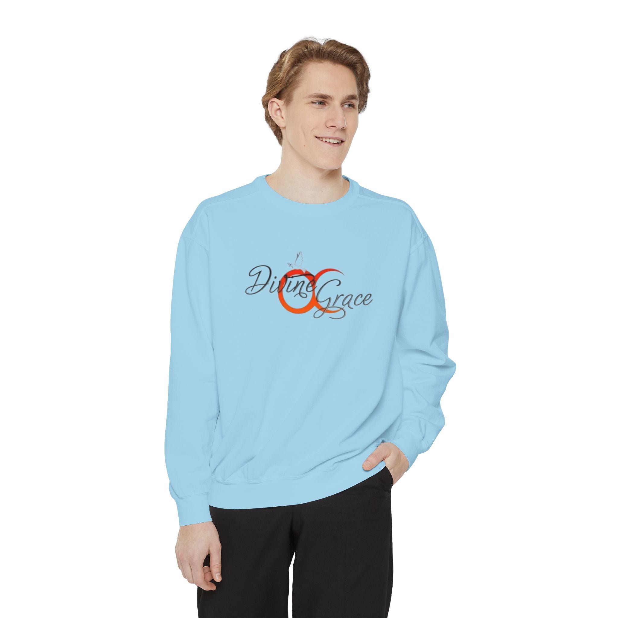 Unisex Garment-Sweatshirt - "Divine Grace" Design with QR Code - Perfect for Casual Wear and Spiritual Gatherings