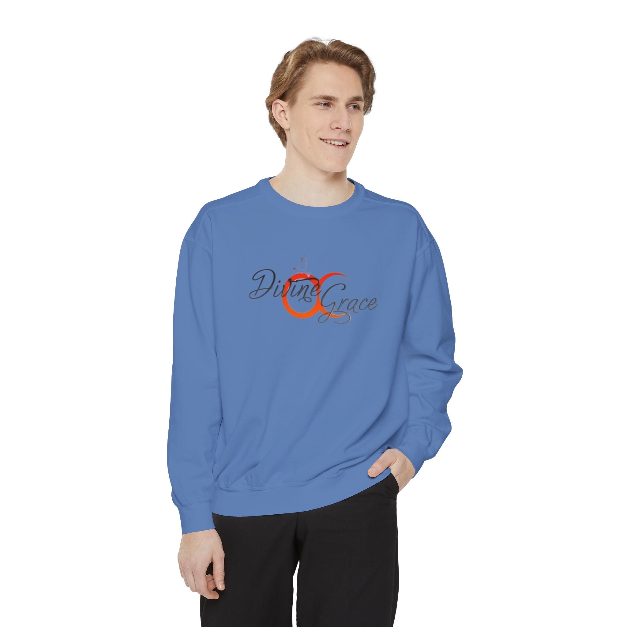 Unisex Garment-Sweatshirt - "Divine Grace" Design with QR Code - Perfect for Casual Wear and Spiritual Gatherings