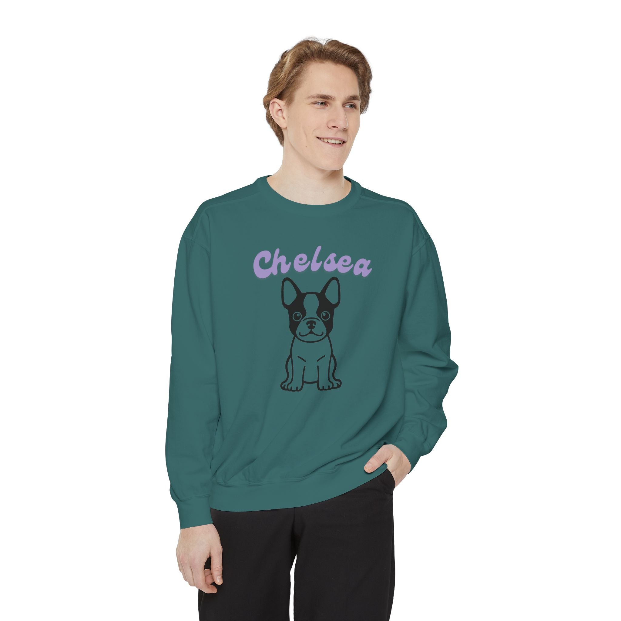 Customized Boston Terrier Unisex Garment-Dyed Sweatshirt