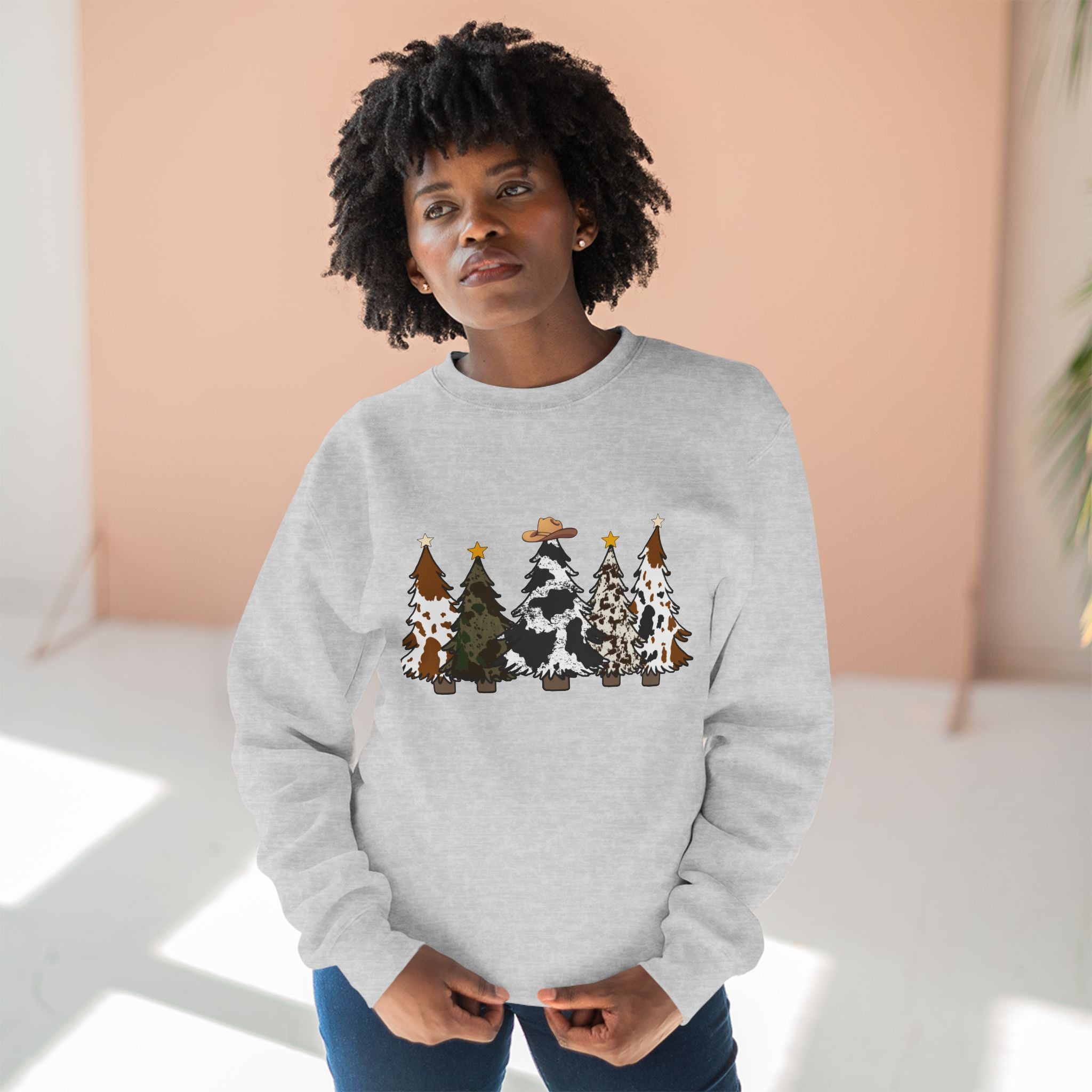 Christmas Tree- Cowhide Crewneck Sweatshirt