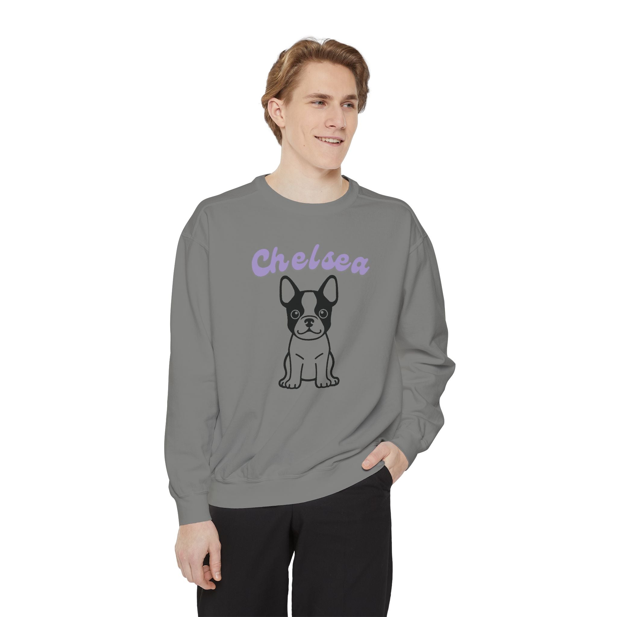 Customized Boston Terrier Unisex Garment-Dyed Sweatshirt
