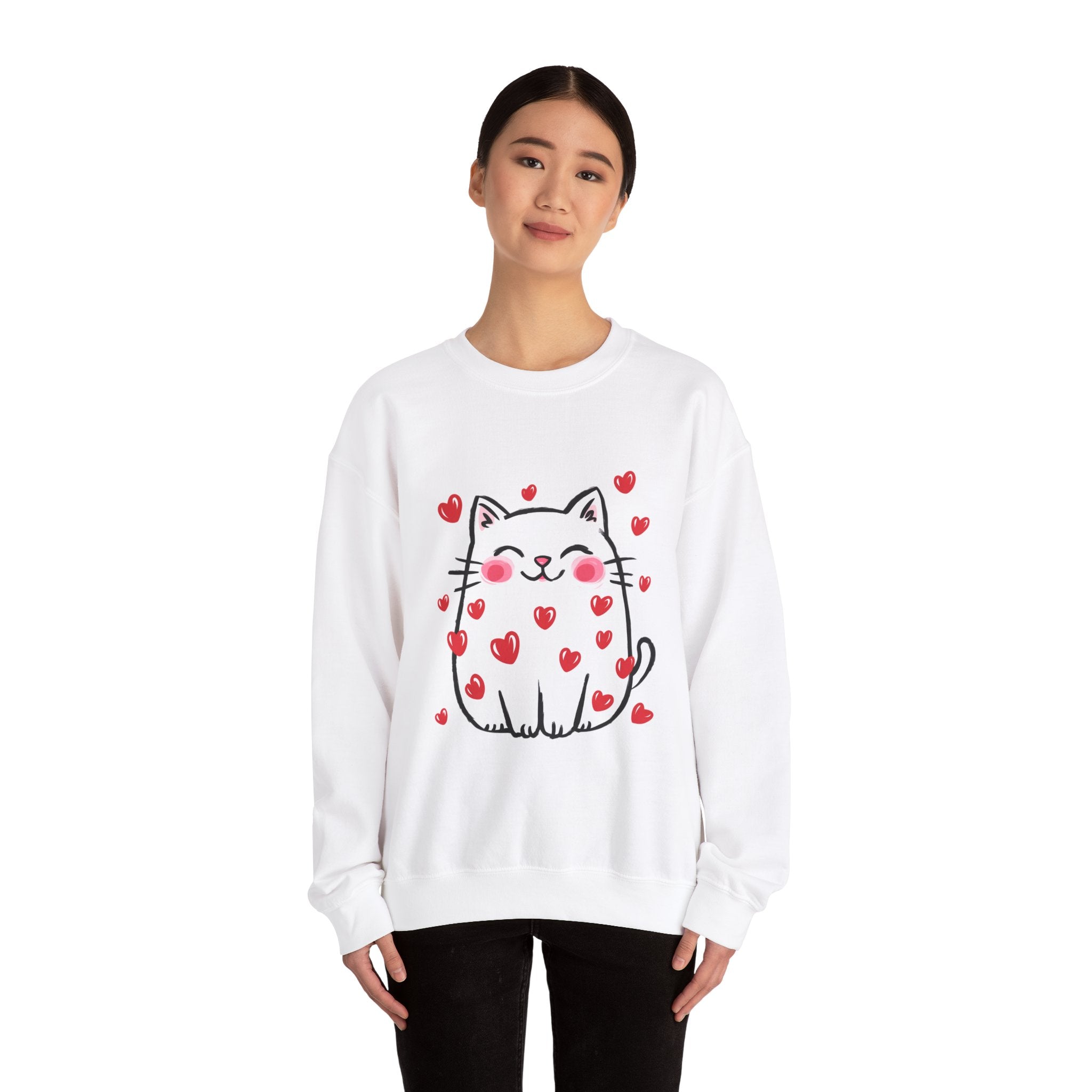 Cats Hearts Sweatshirt Unisex