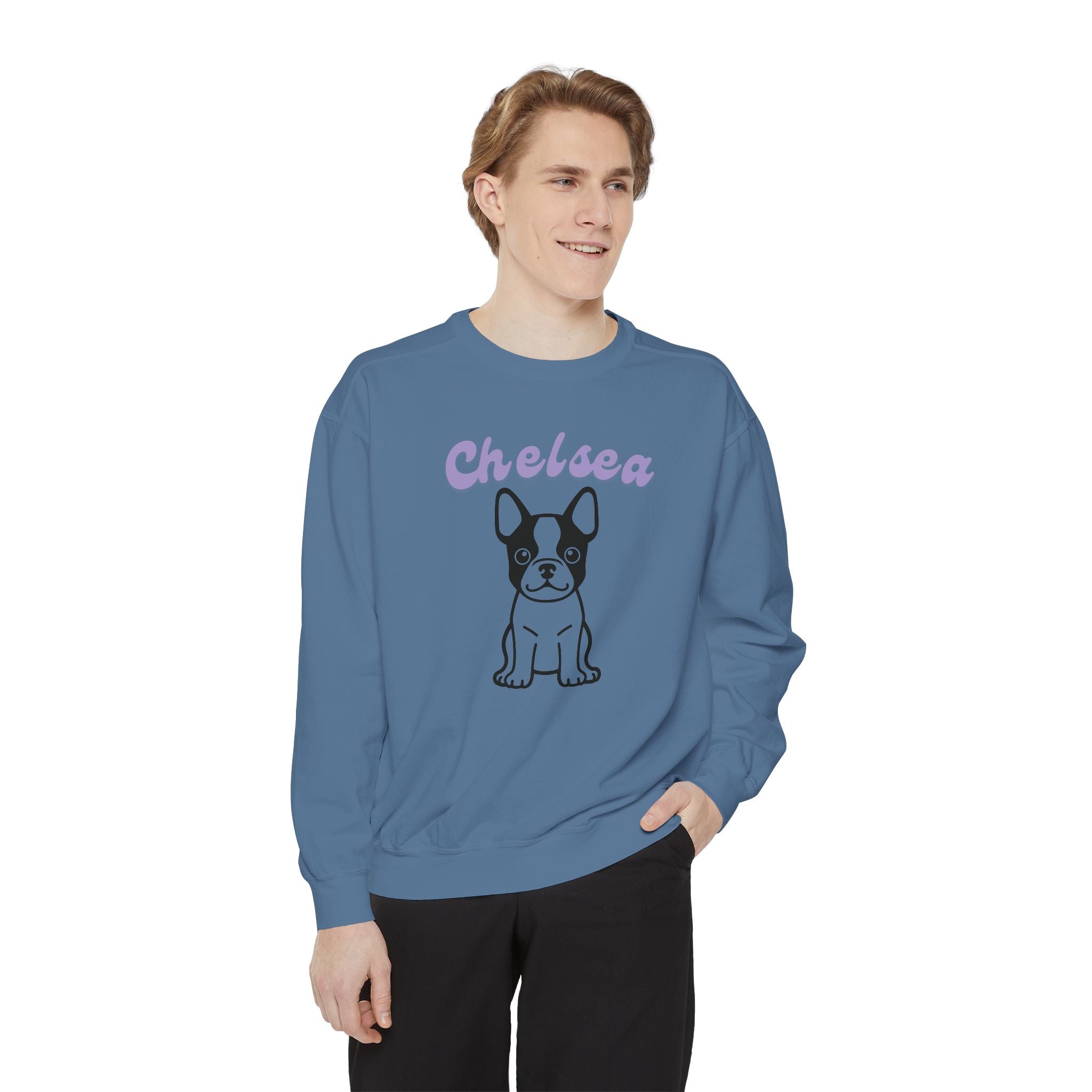 Customized Boston Terrier Unisex Garment-Dyed Sweatshirt