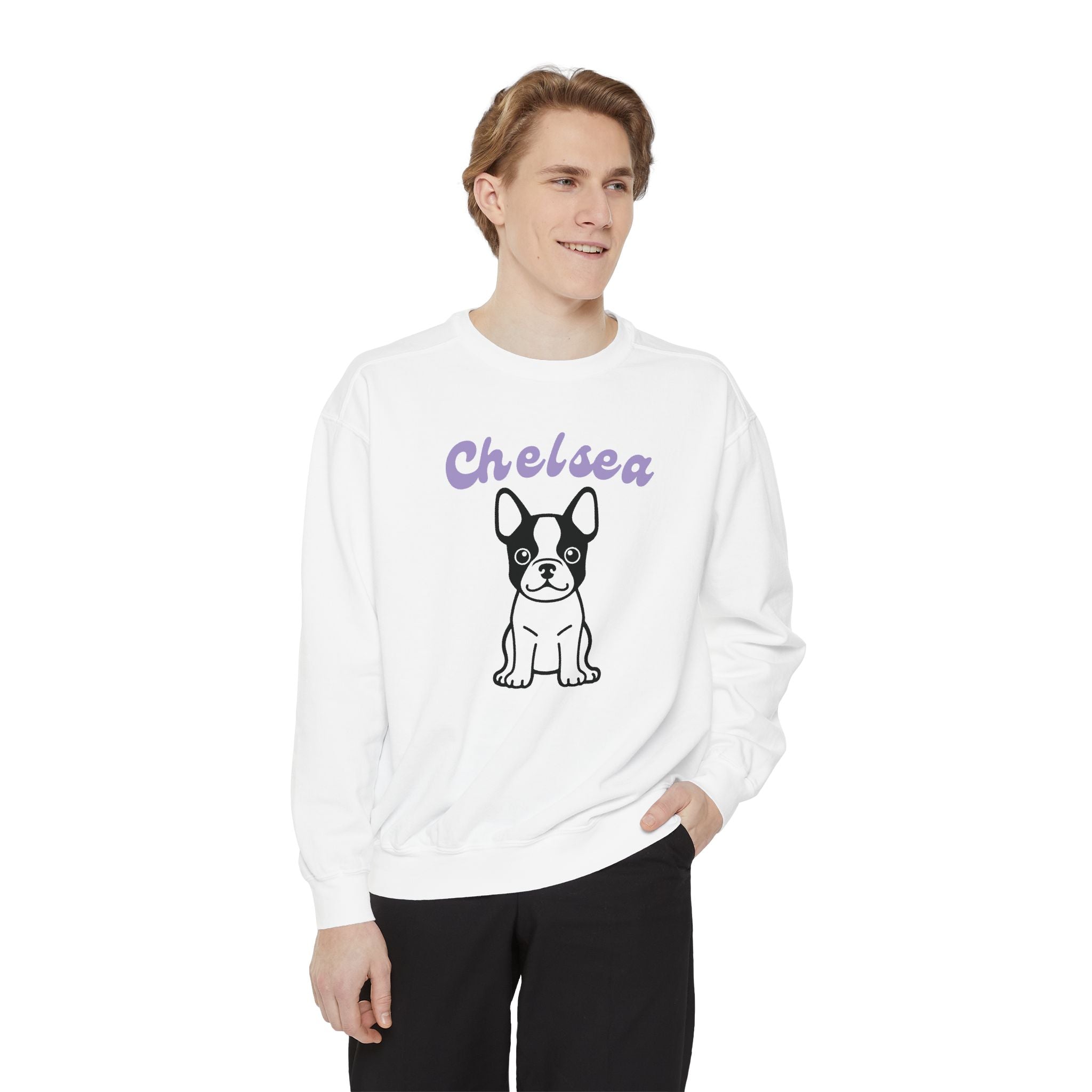 Customized Boston Terrier Unisex Garment-Dyed Sweatshirt