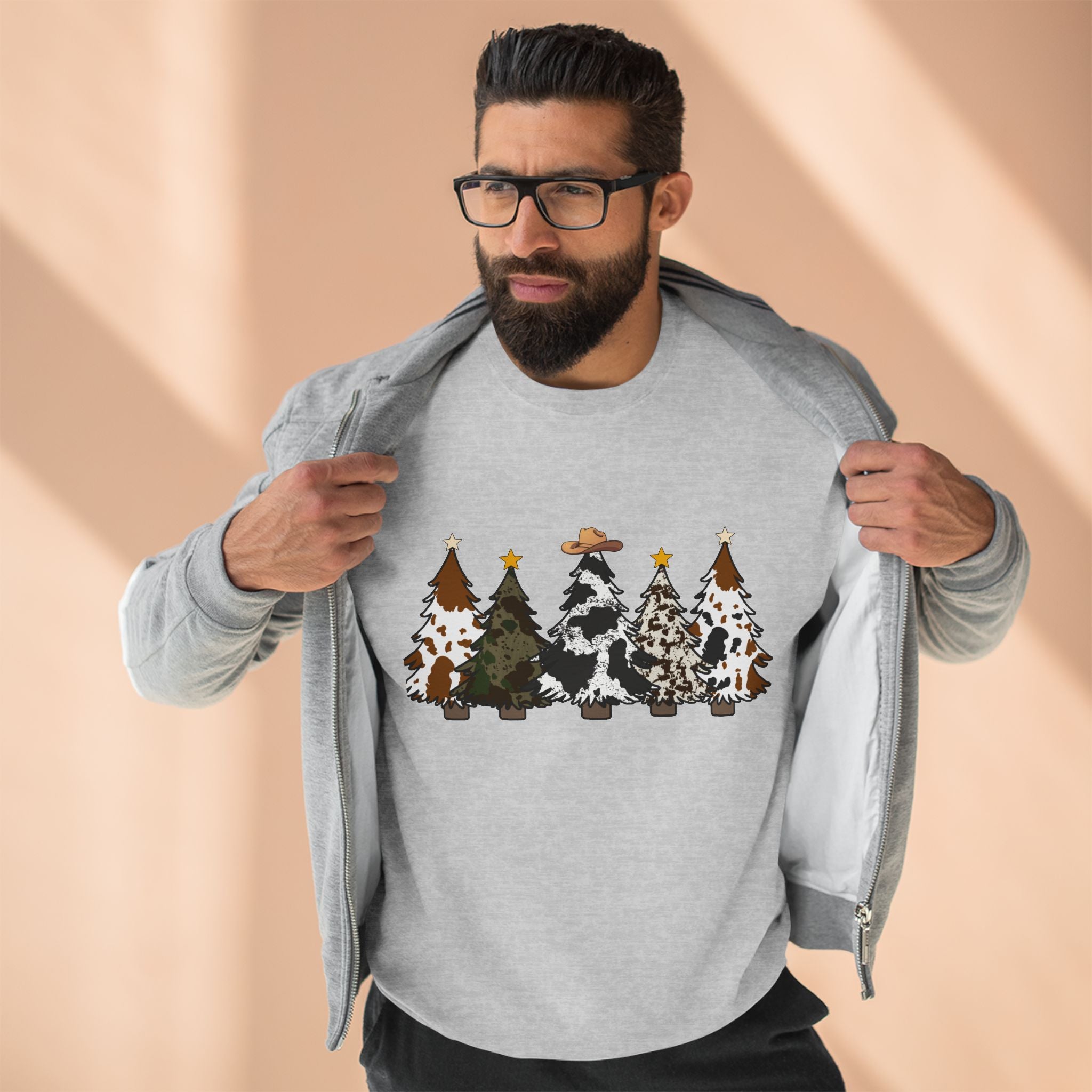 Christmas Tree- Cowhide Crewneck Sweatshirt