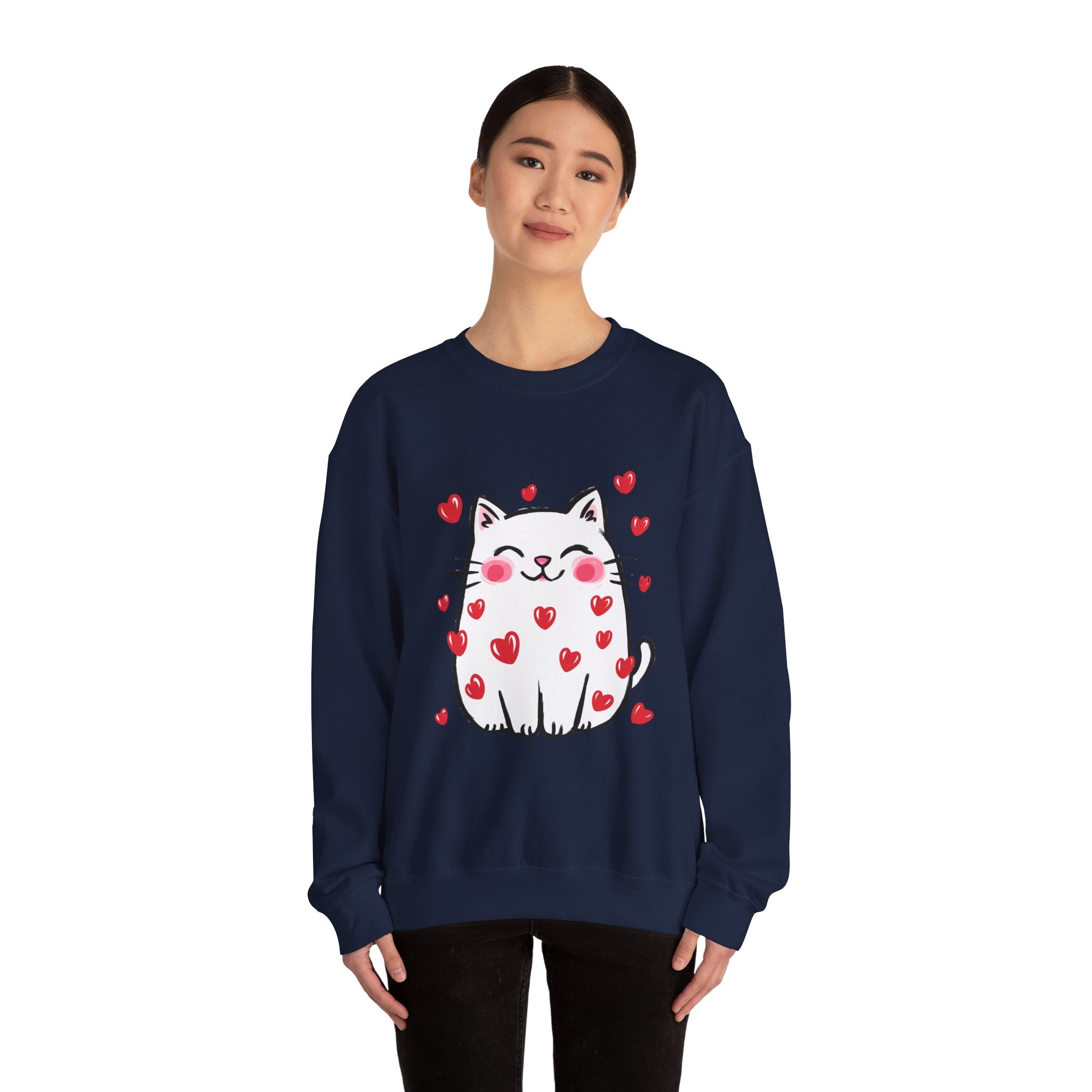 Cats Hearts Sweatshirt Unisex