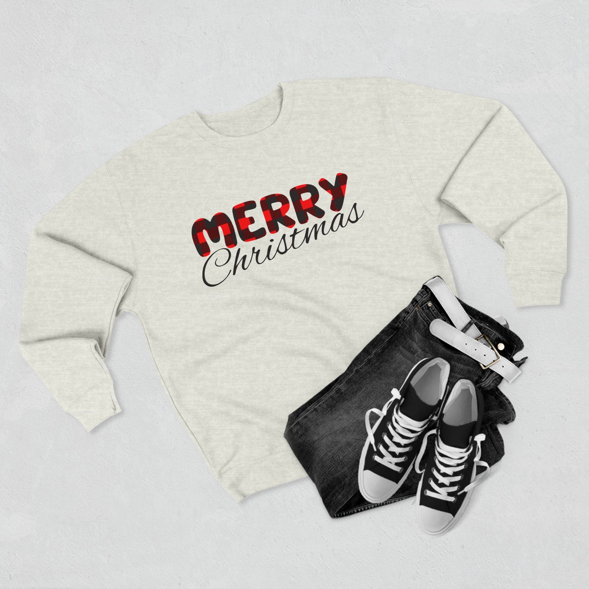 Merry Christmas- Cowhide Crewneck Sweatshirt