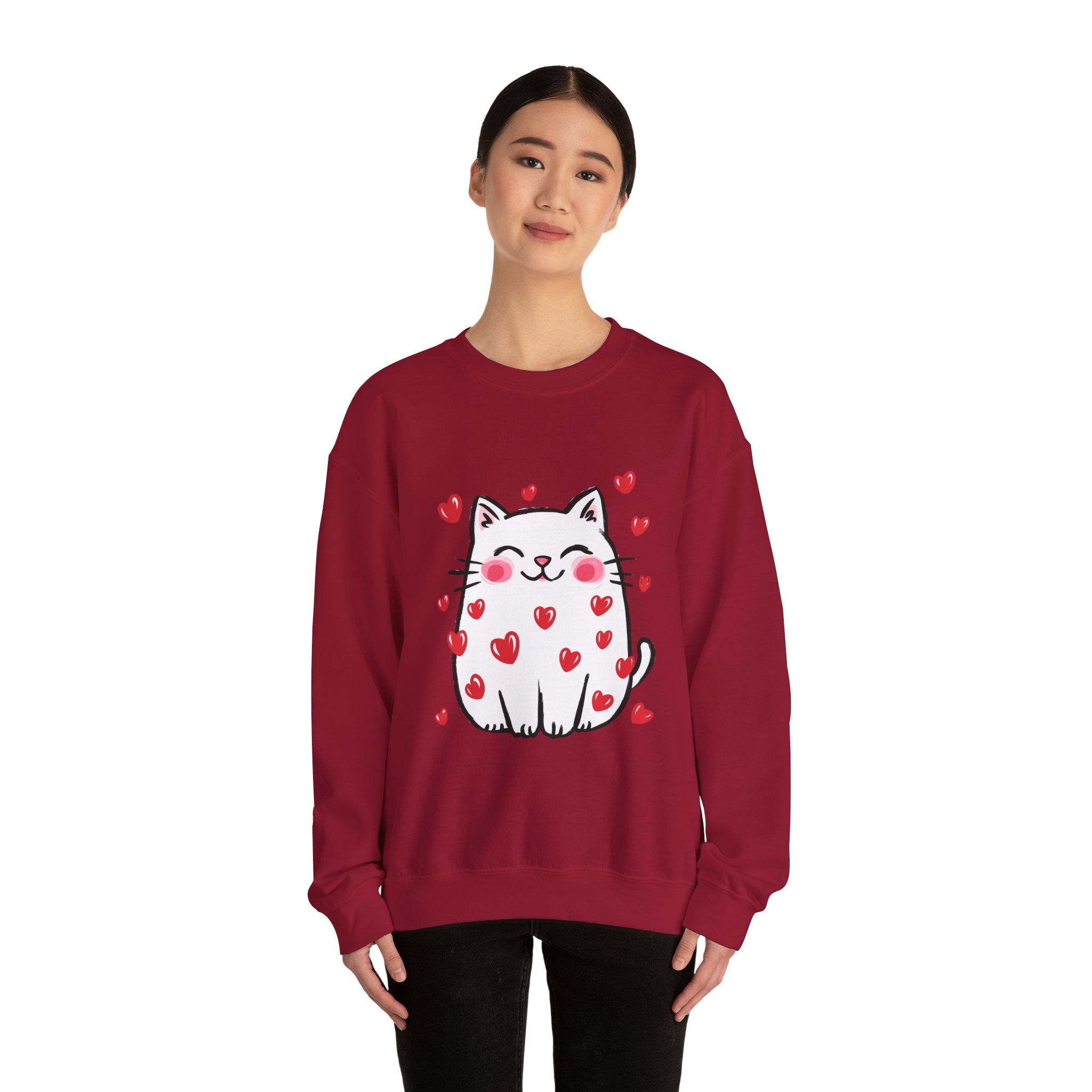 Cats Hearts Sweatshirt Unisex